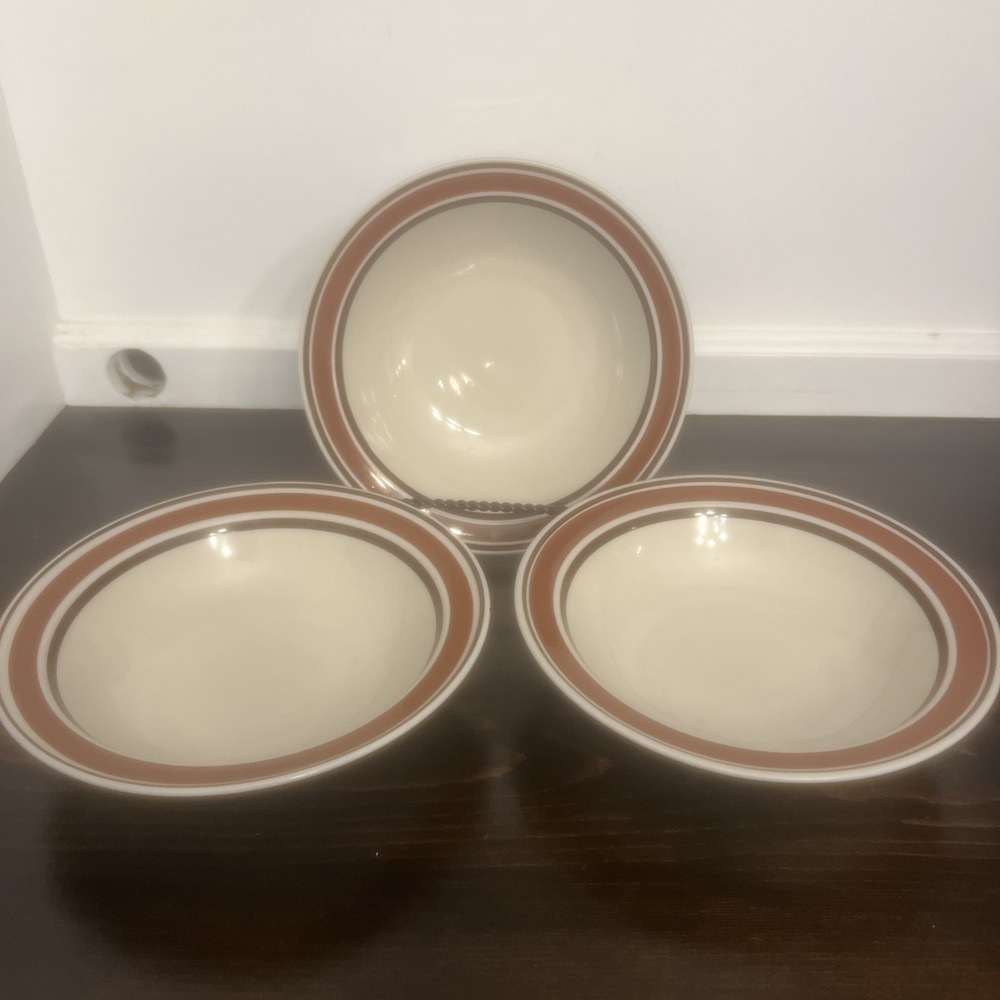 3-VINTAGE CATALINASTONE (151) CATALINA, SIENNA Bowls~Japan~EUC